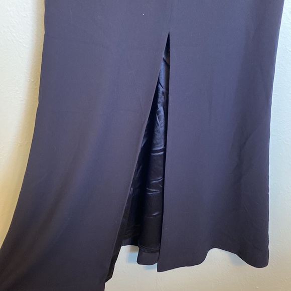 ML Monique Lhuillier Womens Size 2 Navy Blue Sequin Maxi Formal Ball Gown Dress - Picture 3 of 15